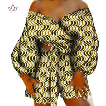 Load image into Gallery viewer, Women Sexy Bow-tie Top and Short Pants Sets Bazin Riche African Clothes 2 Pieces Pants Sets Dashiki Women