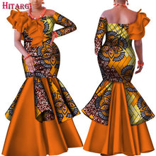Load image into Gallery viewer, Danshiki Africa Dress for Women Bazin Riche one-shoulder Sexy Slash Neck Wedding Party Dress