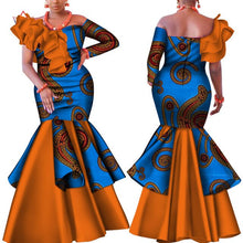 Load image into Gallery viewer, Danshiki Africa Dress for Women Bazin Riche one-shoulder Sexy Slash Neck Wedding Party Dress