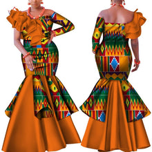 Load image into Gallery viewer, Danshiki Africa Dress for Women Bazin Riche one-shoulder Sexy Slash Neck Wedding Party Dress