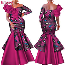 Load image into Gallery viewer, Danshiki Africa Dress for Women Bazin Riche one-shoulder Sexy Slash Neck Wedding Party Dress