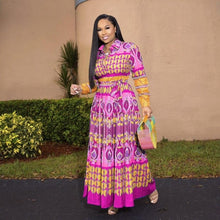 Load image into Gallery viewer, African Dresses For Women Robe Africaine 2019 African Clothing Dashiki Fashion Print Cloth Long Maxi Dress Africa Clothing
