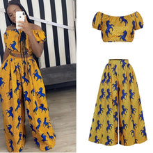 Load image into Gallery viewer, African Clothing Ankara Dashiki Print Top &amp; Pants Suit Robes Sexy Ladies