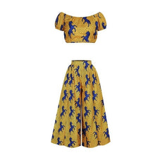 Load image into Gallery viewer, African Clothing Ankara Dashiki Print Top &amp; Pants Suit Robes Sexy Ladies