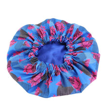 Load image into Gallery viewer, African Ankara Pattern Satin Lined Bonnet Women Long Ribbon Headwrap Double Layer Headscarf Hair Cover