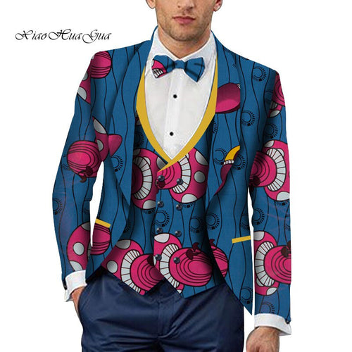 Party Wedding Traditional Tribal African Clothing Men's Printed Blazer Jacket Fashion