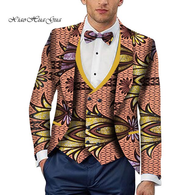 Party Wedding Traditional Tribal African Clothing Men's Printed Blazer Jacket Fashion