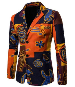Men's Dashiki African Print Suit Blazer Tribal Traditional Jacket
