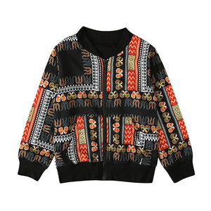 Autumn Baby Traditional Tribal African Printed Coat Toddler Kids Girl Boy Dashiki Outwear Jacket