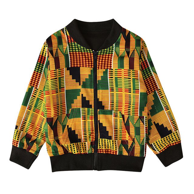 Autumn Baby Traditional Tribal African Printed Coat Toddler Kids Girl Boy Dashiki Outwear Jacket