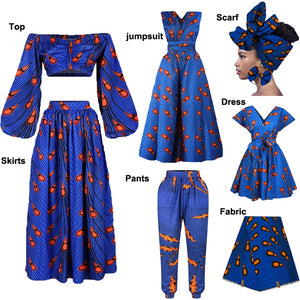 Ladies African Clothes Fashion Sexy Dress Dashiki Pants Traditional Tribal Ankara Print