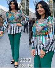 Load image into Gallery viewer, 2 Piece Clothing Women Suits Ladies Business Office Shirt Top and Pants African Set For Ladies