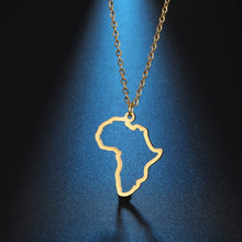 Load image into Gallery viewer, African Map Pendant Necklace For Women Stainless Steel Chain Jewellry