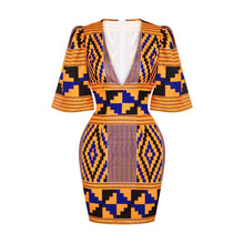 Load image into Gallery viewer, African Dresses for Women New Fashion Summer V-neck Short Sleeve Women&#39;s Clothes