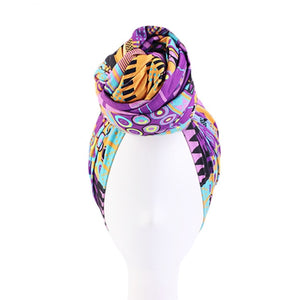 Women Turban Caps African Pattern Headscarf Ladies Bonnet