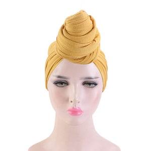 Women Turban Caps African Pattern Headscarf Ladies Bonnet