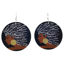 Load image into Gallery viewer, Art Graffiti Big Round Shape Wooden Earrings For Women Punk Style Sexy Africa Girl Hoop Bohemian Ear Decoration