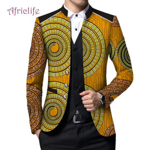 African Men's Ankara Print Blazer Jacket for Wedding and Party