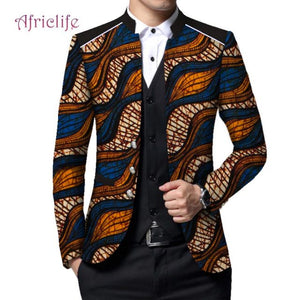 African Men's Ankara Print Blazer Jacket for Wedding and Party