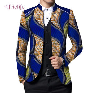 African Men's Ankara Print Blazer Jacket for Wedding and Party