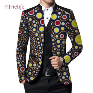African Men's Ankara Print Blazer Jacket for Wedding and Party