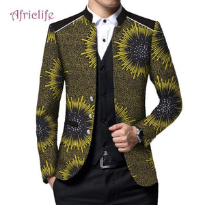 African Men's Ankara Print Blazer Jacket for Wedding and Party