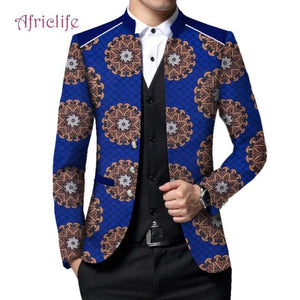 African Men's Ankara Print Blazer Jacket for Wedding and Party