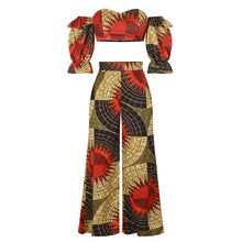 Load image into Gallery viewer, Summer Fashion Style African Women Printing Two Pieces Sets Top and Pant African Clothes Suit