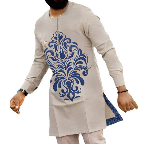 Summer Fashion Style African Men Printing Plus Size Long Sleeve Shirts S-4XL