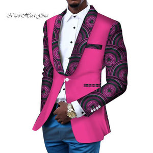 Blazer Slim Fit Suit Jacket African Men Clothes Wedding Ankara