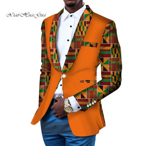 Blazer Slim Fit Suit Jacket African Men Clothes Wedding Ankara