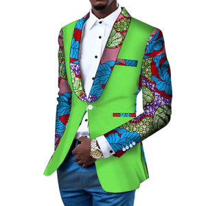 Blazer Slim Fit Suit Jacket African Men Clothes Wedding Ankara