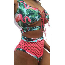 Load image into Gallery viewer, Bikini Swimsuit Sexy Bandeau Push Up African Print Thong Lace Up Swimwear Bathing Suit Women 2 Pieces Bikinis Set