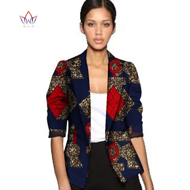 African Jacket Print Clothes for Women Suit Full Sleeve Coat