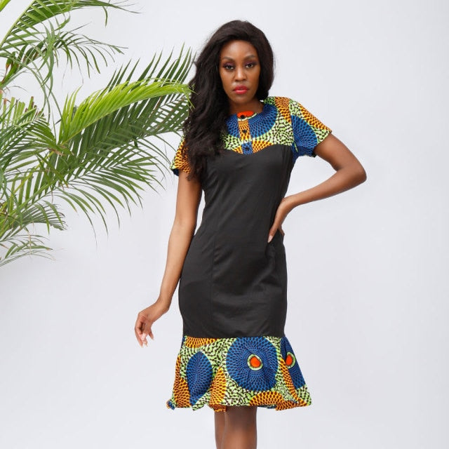 Fashion Print African Traditional Summer Sexy Women Printing Mini Dress