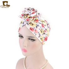 Load image into Gallery viewer, Women Turban Hat Bohemia Style Flower Hijab Beanie Hair Accessories Headscarf Cap Hair Loss