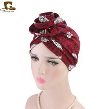 Load image into Gallery viewer, Women Turban Hat Bohemia Style Flower Hijab Beanie Hair Accessories Headscarf Cap Hair Loss
