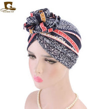 Load image into Gallery viewer, Women Turban Hat Bohemia Style Flower Hijab Beanie Hair Accessories Headscarf Cap Hair Loss