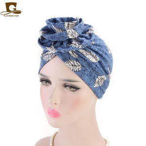 Women Turban Hat Bohemia Style Flower Hijab Beanie Hair Accessories Headscarf Cap Hair Loss