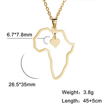 Load image into Gallery viewer, African Map Pendant Necklace For Women Stainless Steel Chain Jewellry