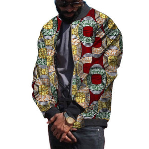 African Clothing Men Jackets Fashion Loose Zipper Ankara Coat Traditional Dashiki Print Tops