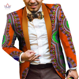 Men African Clothes Print Blazer Jackets Long Sleeve Ankara Fashion
