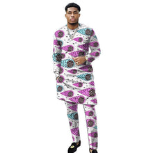 Load image into Gallery viewer, African Clothing Men&#39;s Print Set Shirt With Trouser Patchwork Ankara Pant Wedding Wear Male Formal Outfits