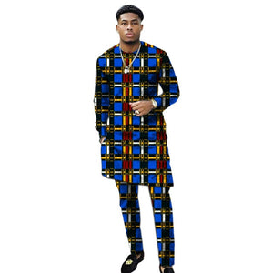 African Clothing Men's Print Set Shirt With Trouser Patchwork Ankara Pant Wedding Wear Male Formal Outfits