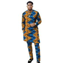 Load image into Gallery viewer, African Clothing Men&#39;s Print Set Shirt With Trouser Patchwork Ankara Pant Wedding Wear Male Formal Outfits