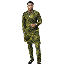 Load image into Gallery viewer, African Clothing Men&#39;s Print Set Shirt With Trouser Patchwork Ankara Pant Wedding Wear Male Formal Outfits