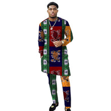 Load image into Gallery viewer, African Clothing Men&#39;s Print Set Shirt With Trouser Patchwork Ankara Pant Wedding Wear Male Formal Outfits