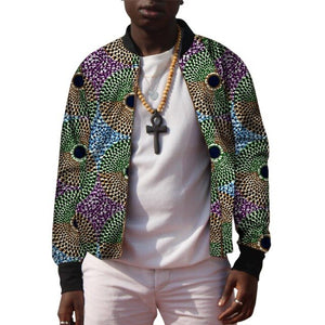 African Men's Baseball Bomber Jacket Ankara Coat Man Dashiki Print