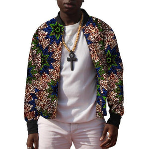 African Men's Baseball Bomber Jacket Ankara Coat Man Dashiki Print