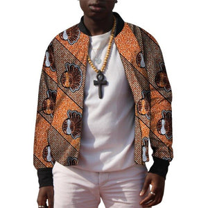 African Men's Baseball Bomber Jacket Ankara Coat Man Dashiki Print